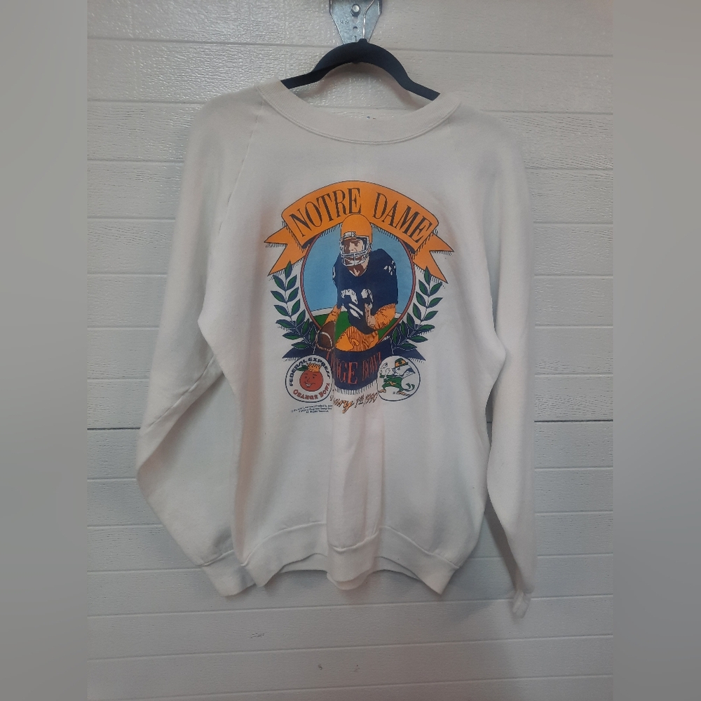 Vintage 1990 Orange Bowl Notre Dame Graphic Sweatshirt